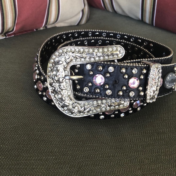 Accessories - Atlas Belt Black with Silver Buckle & Rhinestone